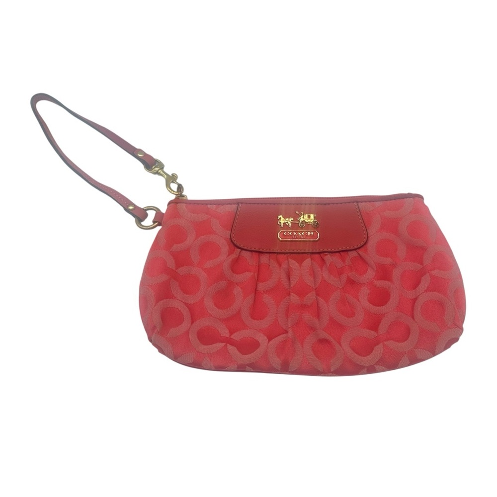 Vintage Coach Madison Signature Op Art Wristlet 41988 in Pink